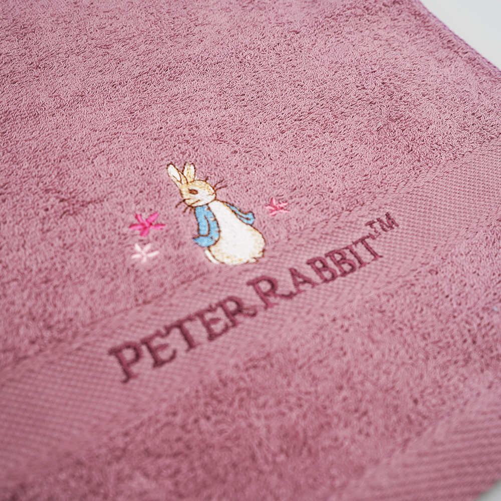 彼得兔 素色緹花毛巾 紫色